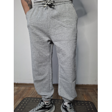 Чоловічі спортивні штани сірі широкі трикотажні текстурні casual 3XL