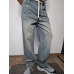 Чоловічі джинси baggy світло-блакитний денім vintage wash на гумці 31