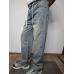 Чоловічі джинси baggy світло-блакитний денім vintage wash на гумці 36